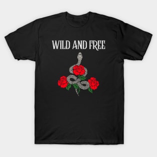 Wild and free snake and roses T-Shirt